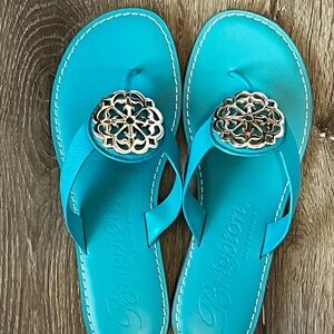 Brighton Turquoise Sandals with Silver Accent